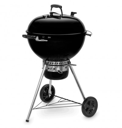 Barbecue a carbone WEBER Master-Touch GBS E-5750 colore nero, Gourmet BBQ System, con griglia in acciaio da 57 cm, raccogli cenere rimovibile e sistema di pulizia One-Touch