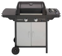 Barbecue a gas CAMPINGAZ 2 Series Classic EXS Vario, con 2 bruciatori in acciaio inox da 7,5kW e fornello laterale per salse e contorni