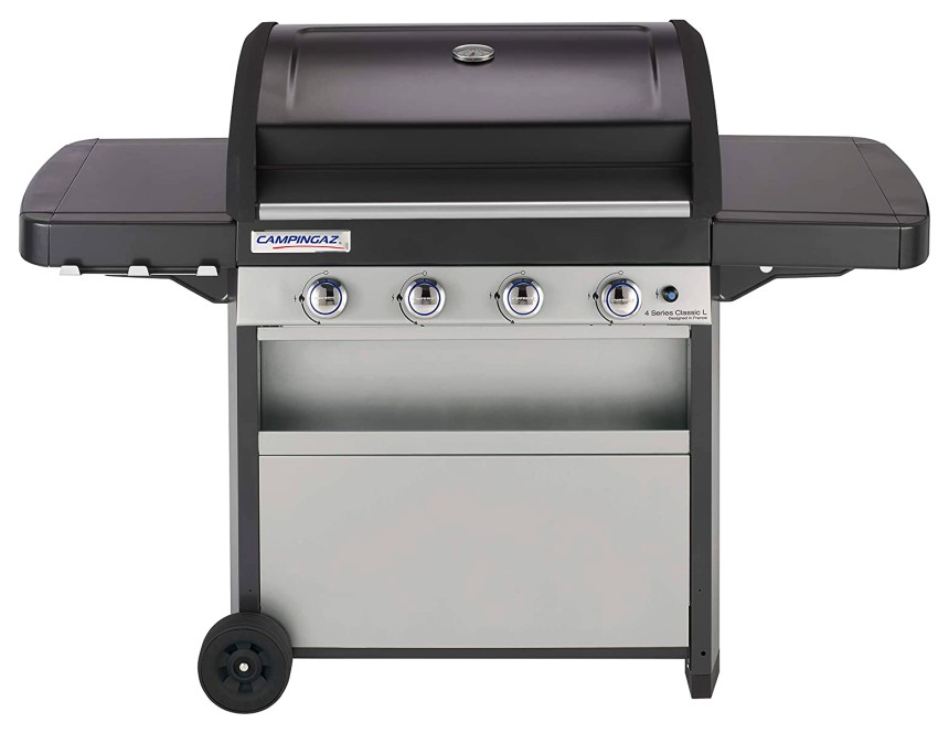 Barbecue a gas CAMPINGAZ 4 Series L, con 4 bruciatori da 12,8 kW ad accensione piezoelettrica, griglia in acciaio smaltato e sistema di pulizia InstaClean