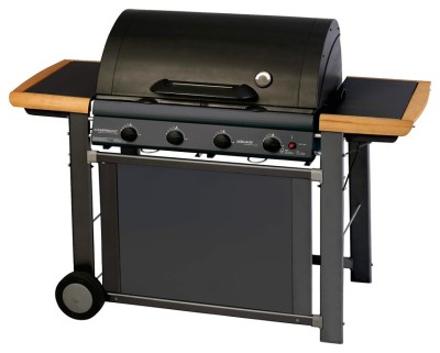 Barbecue a gas CAMPINGAZ Adelaide 4 Classic Deluxe con 4 bruciatori in ghisa da 21 kW ad accensione piezoelettrica, e fornello laterale da 2,3 kW per salse e contorni