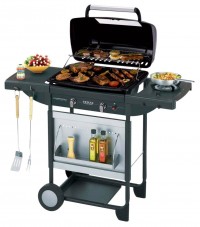 Barbecue a gas CAMPINGAZ TEXAS REVOLUTION, con 2 bruciatori in acciaio alluminato da 8,2kW e fornello laterale da 2,3 kW per salse e contorni