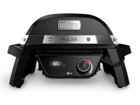 Barbecue elettrico da tavolo WEBER Pulse 1000 da 1800 W con griglie di cottura in ghisa smaltata, termometro digitale, raccogli grasso e vaschetta porta leccarda rimovibile