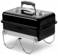 Barbecue portatile a carbone WEBER Go-Anywhere, economico e leggero, con griglia di cottura in acciaio cromato da 42 x 26 cm, per picnic, campeggio o scampagnate all’aria aperta