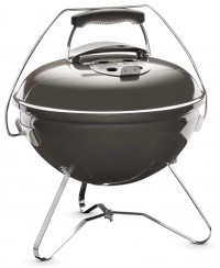 Barbecue portatile a carbone WEBER Smockey Joe economico, colore grigio fumo, con griglia in acciaio cromato da 37 cm, per picnic, campeggio o scampagnate all’aria aperta