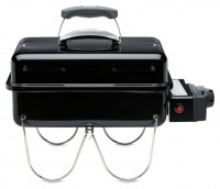 Barbecue portatile a gas WEBER Go-Anywhere, economico e leggero, con griglia di cottura in acciaio smaltato da 41 x 26 cm, per picnic, campeggio o scampagnate all’aria aperta